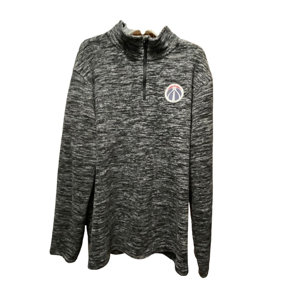 Washington Wizards Mens 2XL Black Gray Pullover 1/4 Zip Fleece NBA
